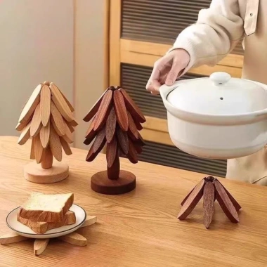 Tấm lót cách nhiệt cây óc chó – Coaster gập gọn, trang trí, chỉ 79.800₫ 2