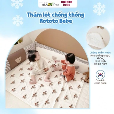 Tấm lót chống thấm Rototo Bebe - Đệm thảm mềm mại, an toàn, giảm giá 520k Tấm lót chống thấm Rototo Bebe - Đệm thảm mềm mại, an toàn, giảm giá 520k