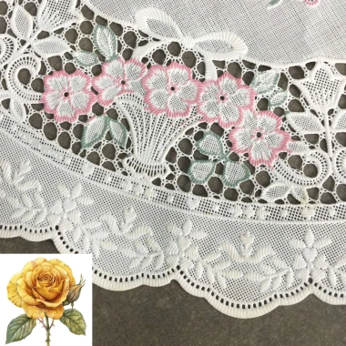 Tấm lót lọ bình hoa tròn trắng 30cm nhựa ren hoa - dùng làm lót ly, trà, chén dĩa - Giá 30.000đ
