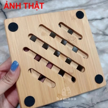 Tấm lót nồi tre cách nhiệt BAMBOOO ECO - Đa kích thước, chống trầy, 45.000 VND