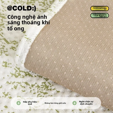 Tấm Lót Sofa Hạt Đậu 3D giảm nhiệt 3 lớp, khô nhanh 1h, size 70x70cm, tặng vỏ gối 6