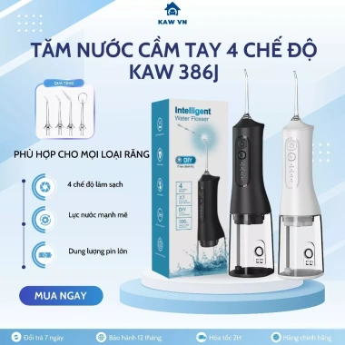 Tăm nước cầm tay KAW 300ml - làm sạch sâu, vệ sinh răng miệng, tặng 5 đầu, giá 485.450 VND