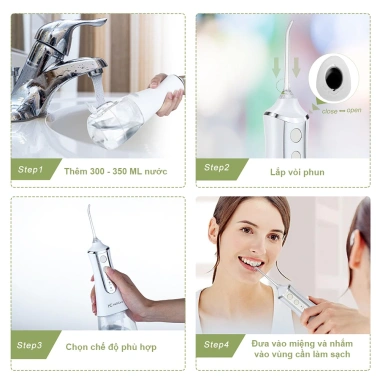 Tăm nước cầm tay KAW 300ml - làm sạch sâu, vệ sinh răng miệng, tặng 5 đầu, giá 485.450 VND