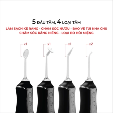 Tăm nước cầm tay KAW 300ml - làm sạch sâu, vệ sinh răng miệng, tặng 5 đầu, giá 485.450 VND