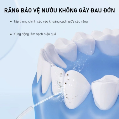 Tăm Nước Cao Cấp - Vệ Sinh Răng Miệng Sạch Sâu, Công Nghệ Sóng Âm, Pin Lớn, Thiết Kế Tiện Lợi, 129k