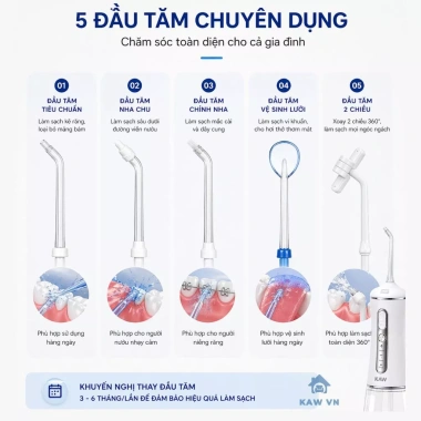 Tăm nước mini gấp gọn KAW 386I – Nhỏ gọn, tiện lợi, tặng 4 đầu, BH 12 tháng, 627.950₫ 7