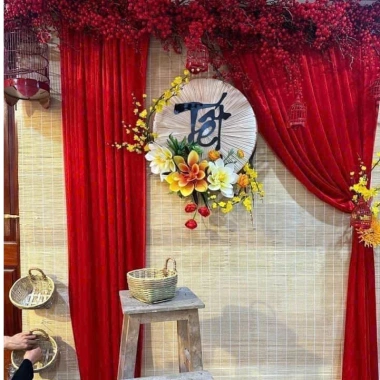 Tấm Phông Rèm Nhung Đỏ 1.6x3m - Nền Chụp Ảnh Tiệc Cưới, Tết, Noel - Giảm Giá 150k (Giá Gốc 183k)