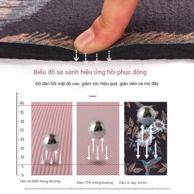Tấm thảm yoga đôi in hoa dày, chống trơn trượt, bò sát trẻ em, kích thước lớn - 1,09 triệu