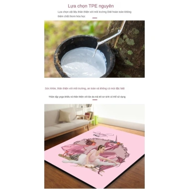 Tấm thảm yoga đôi in hoa dày, chống trơn trượt, bò sát trẻ em, kích thước lớn - 1,09 triệu