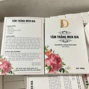 Tắm Trắng Men Bia 3-5 Tone Ngay Lần Đầu - Giá Gốc 217k Giảm còn 175k - Da Sáng Tự Nhiên, Dưỡng Ẩm, An Toàn