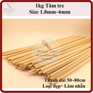 Tăm Tre Dài Bào Nhẵn 30 Thanh Size 3/4/5mm Dài 50-60cm Làm Mô Hình Giá 16.000 VND