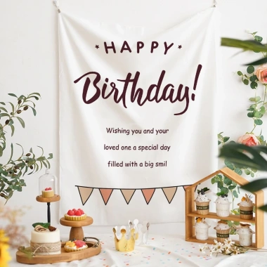 Tấm Vải Treo Trang Trí Tiệc Sinh Nhật In Chữ Happy Birthday Đơn Giản Nhiều Mẫu - Đạo Cụ Chụp Ảnh Bé Giá 69k 2