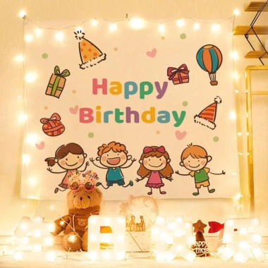 Tấm Vải Treo Trang Trí Tiệc Sinh Nhật In Chữ Happy Birthday Đơn Giản Nhiều Mẫu - Đạo Cụ Chụp Ảnh Bé Giá 69k 7