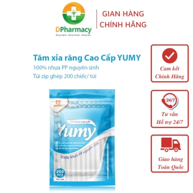 Tăm xỉa răng Cao Cấp YUMY - Làm sạch răng tiện lợi, túi zip ghép 200 chiếc, giá ưu đãi 33.515₫