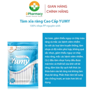 Tăm xỉa răng Cao Cấp YUMY - Làm sạch răng tiện lợi, túi zip ghép 200 chiếc, giá ưu đãi 33.515₫