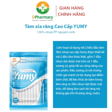 Tăm xỉa răng Cao Cấp YUMY - Làm sạch răng tiện lợi, túi zip ghép 200 chiếc, giá ưu đãi 33.515₫