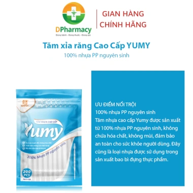 Tăm xỉa răng Cao Cấp YUMY - Làm sạch răng tiện lợi, túi zip ghép 200 chiếc, giá ưu đãi 33.515₫