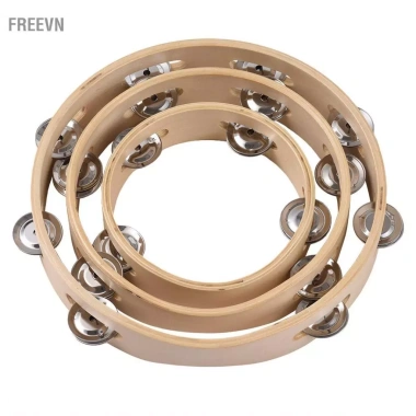 Tambourine 10 inch freevn WOTAO cho người lớn - âm thanh leng keng, nhẫn gỗ quay tay, màu tự nhiên, nhạc cụ gõ kim loại 8 Tambourine 10 inch freevn WOTAO cho người lớn - âm thanh leng keng, nhẫn gỗ quay tay, màu tự nhiên, nhạc cụ gõ kim loại 8
