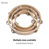 Tambourine 10 inch freevn WOTAO cho người lớn - âm thanh leng keng, nhẫn gỗ quay tay, màu tự nhiên, nhạc cụ gõ kim loại 9