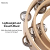 Tambourine 10 inch freevn WOTAO cho người lớn - âm thanh leng keng, nhẫn gỗ quay tay, màu tự nhiên, nhạc cụ gõ kim loại 10