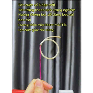 Tàn Trắng Hương Nhang Cuộn Hình Số 6 Thơm Tết - 100 Nén Không Hóa Chất, Cuộn Đẹp Hộp, Giá chỉ 54.750₫ 3