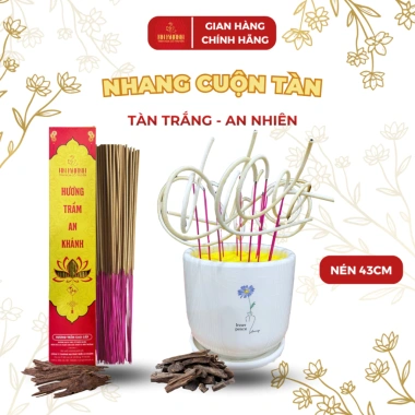 Tàn Trắng Hương Nhang Cuộn Hình Số 6 Thơm Tết - 100 Nén Không Hóa Chất, Cuộn Đẹp Hộp, Giá chỉ 54.750₫ 9