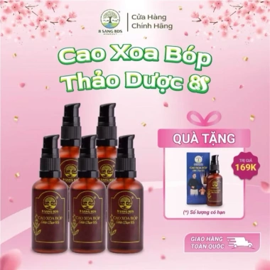 Tặng 1 chai Cao Nâu - Set 5 chai Cao Xoa Bóp Thảo Dược 8S, hỗ trợ cải thiện cơ xương khớp, giá ưu đãi 590.000₫