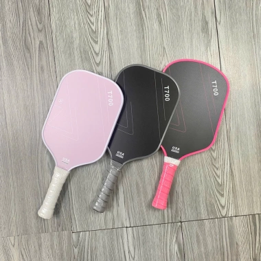 Tặng 2 đôi vớ - Vợt Pickleball T700 Pro sợi thủy tinh nhẹ VOT02 hồng đen, chỉ 399k