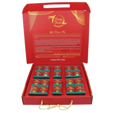 Tặng 2 hũ - Hộp quà 20 hũ yến sào Song Phát 70ml, sang trọng, tăng sức khỏe, giá 565k