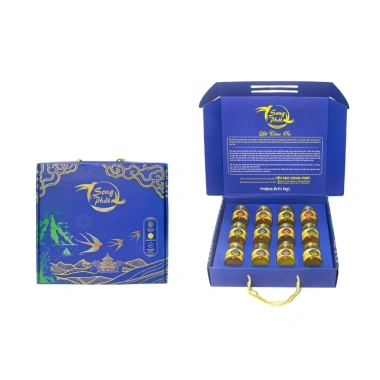 Tặng 2 hũ - Hộp quà 20 hũ yến sào Song Phát 70ml, sang trọng, tăng sức khỏe, giá 565k