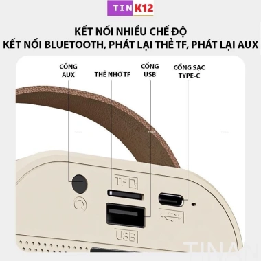 Tặng 2 mic - Loa Bluetooth Mini K12 Kinyo, Karaoke, Đổi giọng, Âm thanh cực hay, chỉ 96k 5