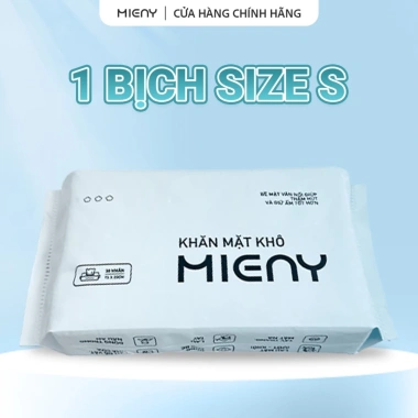 TẶNG 2 MÓC Khăn Mặt Khô Cotton MIENY L 200 Tờ - Dày Mềm, Không Rơi Sợi, Giá 125k