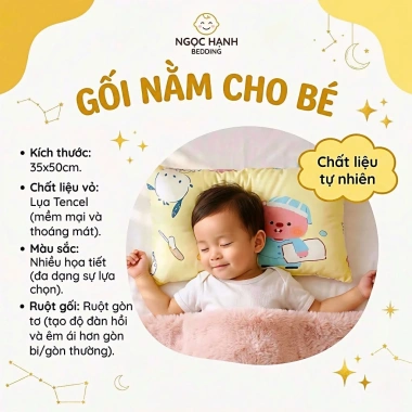 Tặng áo gối Tencel - Gối nấm 35x50 em bé mềm mịn, mát lạnh, thấm hút mồ - 89.000₫ 3 Tặng áo gối Tencel - Gối nấm 35x50 em bé mềm mịn, mát lạnh, thấm hút mồ - 89.000₫ 3