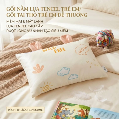 Tặng áo gối Tencel - Gối nấm 35x50 em bé mềm mịn, mát lạnh, thấm hút mồ - 89.000₫ 8 Tặng áo gối Tencel - Gối nấm 35x50 em bé mềm mịn, mát lạnh, thấm hút mồ - 89.000₫ 8