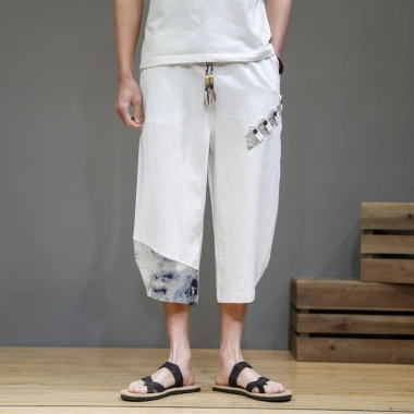Tang Áo Sơ Mi Nam Mùa Hè Trung Quốc Cách Cần Cẩu Mỏng Thêu Khóa Linen 3/4 Tay 13 Tang Áo Sơ Mi Nam Mùa Hè Trung Quốc Cách Cần Cẩu Mỏng Thêu Khóa Linen 3/4 Tay 13