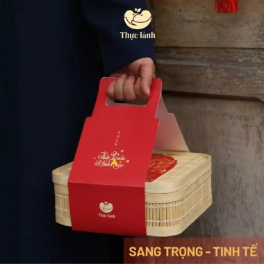 Tặng bao lì xì, túi giấy, hộp quà Tết tre nứa sang trọng, tinh tế, quà ý nghĩa thực lành 6