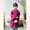 Tặng Bờm Ngọc Set áo dài ánh kim 4 tà UYÊN NHI bé gái & mẹ Tết - LALUMI KIDS 3