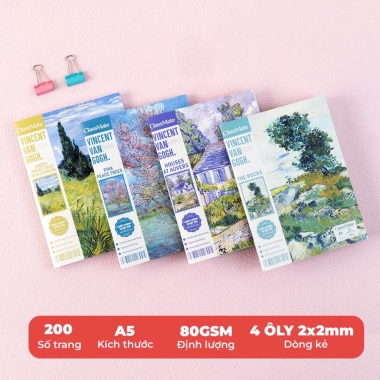 Tặng bút Tập Van Gogh 4 ô ly 96 120 200 trang A5 B5 Classmate giấy 80gsm không thấm mực Giá 32.000₫
