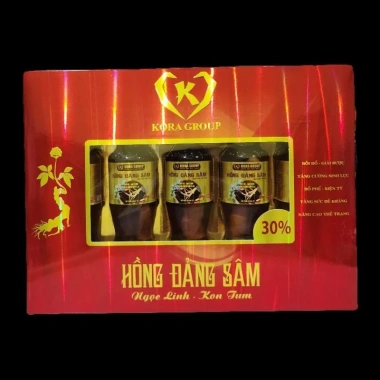 Tăng cường sức khỏe Hồng Đảng Sâm Kora Group 30% giải rượu, hộp 5 chai và lốc 6 chai 450.000 VND