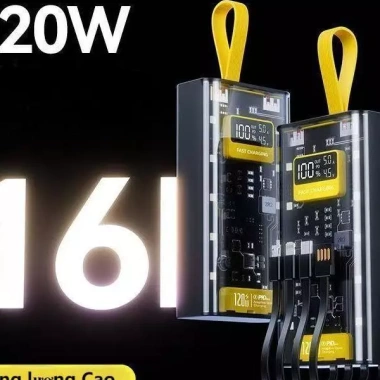 Tặng dây sạc nhanh - Sạc dự phòng PD120W 50.000mAh, pin dự phòng màn hình LED tích hợp, chỉ 218.000₫
