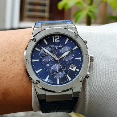 Tặng Hộp Đẹp Đồng Hồ Nam Ferragamo F-80 42mm Swiss Quartz Dây Da Cá Sấu Ưu Đãi 3.2 Triệu 5