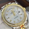 Tặng Hộp Đẹp Đồng Hồ Nam RoLex Sapphire RA82 36/40mm Trắng Viền Đá Automatic Nhật - Giá ưu đãi 2.55 triệu