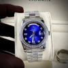 Tặng Hộp Đẹp Đồng Hồ Nam RoLex Xanh Viền Đá Dây Đá Máy Cơ Nhật Bảo Hành 2 Năm 3