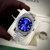 Tặng Hộp Đẹp Đồng Hồ Nam RoLex Xanh Viền Đá Dây Đá Máy Cơ Nhật Bảo Hành 2 Năm 5