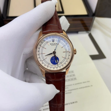 Tặng Hộp Đồng Hồ Nam RoLex SunMoon 40mm Trăng Sao 4 Kim Máy Cơ Nhật Bảo Hành 2 Năm 2