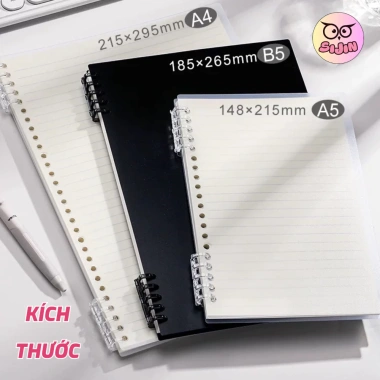 Tặng Kèm Sticker Sổ Còng A5 120 Trang Không Hoạ Tiết, Bìa 10 Chấu Khuyết Còng Giá chỉ 30k