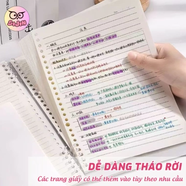 Tặng Kèm Sticker Sổ Còng A5 120 Trang Không Hoạ Tiết, Bìa 10 Chấu Khuyết Còng Giá chỉ 30k