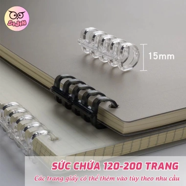 Tặng Kèm Sticker Sổ Còng A5 120 Trang Không Hoạ Tiết, Bìa 10 Chấu Khuyết Còng Giá chỉ 30k