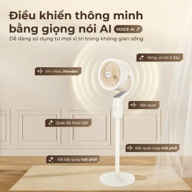 Tặng Máy Massage 700K - Quạt Tuần Hoàn AI Paveden PCF-18RHB, Điều Khiển Giọng Nói, Giá chỉ 1.29tr 9