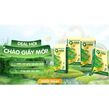 Tặng móc Combo 5/10 bịng Khăn giấy rút treo Roto 4 lớp 1.280 tờ - Giá chỉ 173.107₫